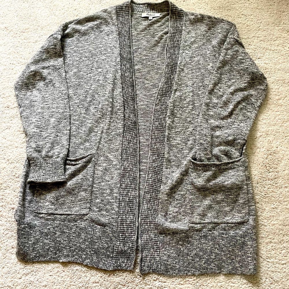 Madewell marled gray open cardigan